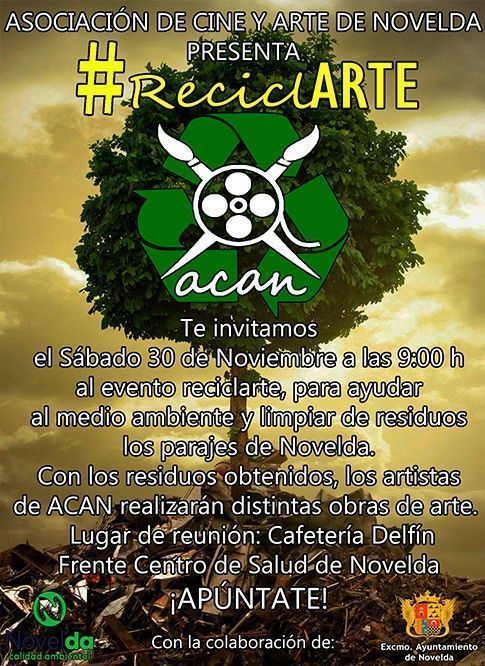 Ayuntamiento de Novelda cartel-ok ACAN organiza ReciclARTE, una jornada de limpieza medioambiental 