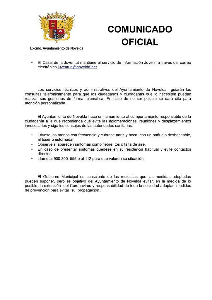 Ayuntamiento de Novelda 0002-724x1024 Comunicado Oficial del Ayuntamiento de Novelda para la prevención del Coronavirus 
