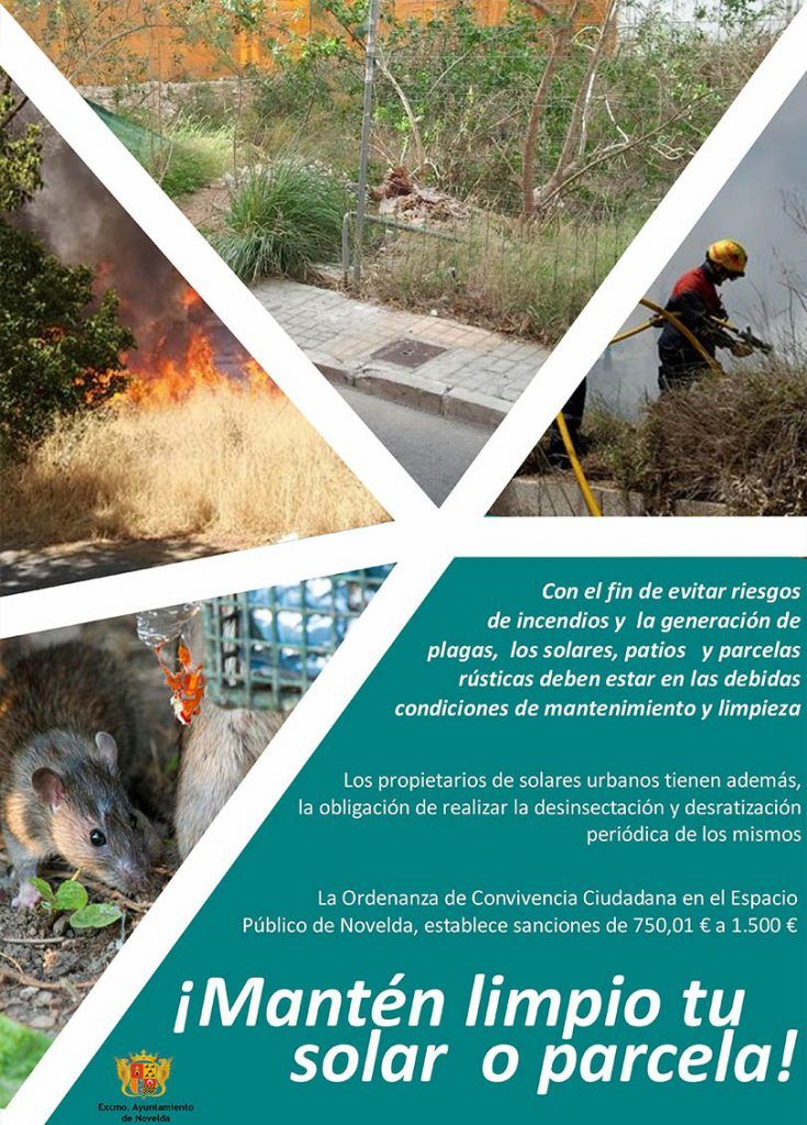 Ayuntamiento de Novelda 02-11-735x1024 Medio Ambiente pone en marcha una campaña informativa para la limpieza de solares y parcelas 