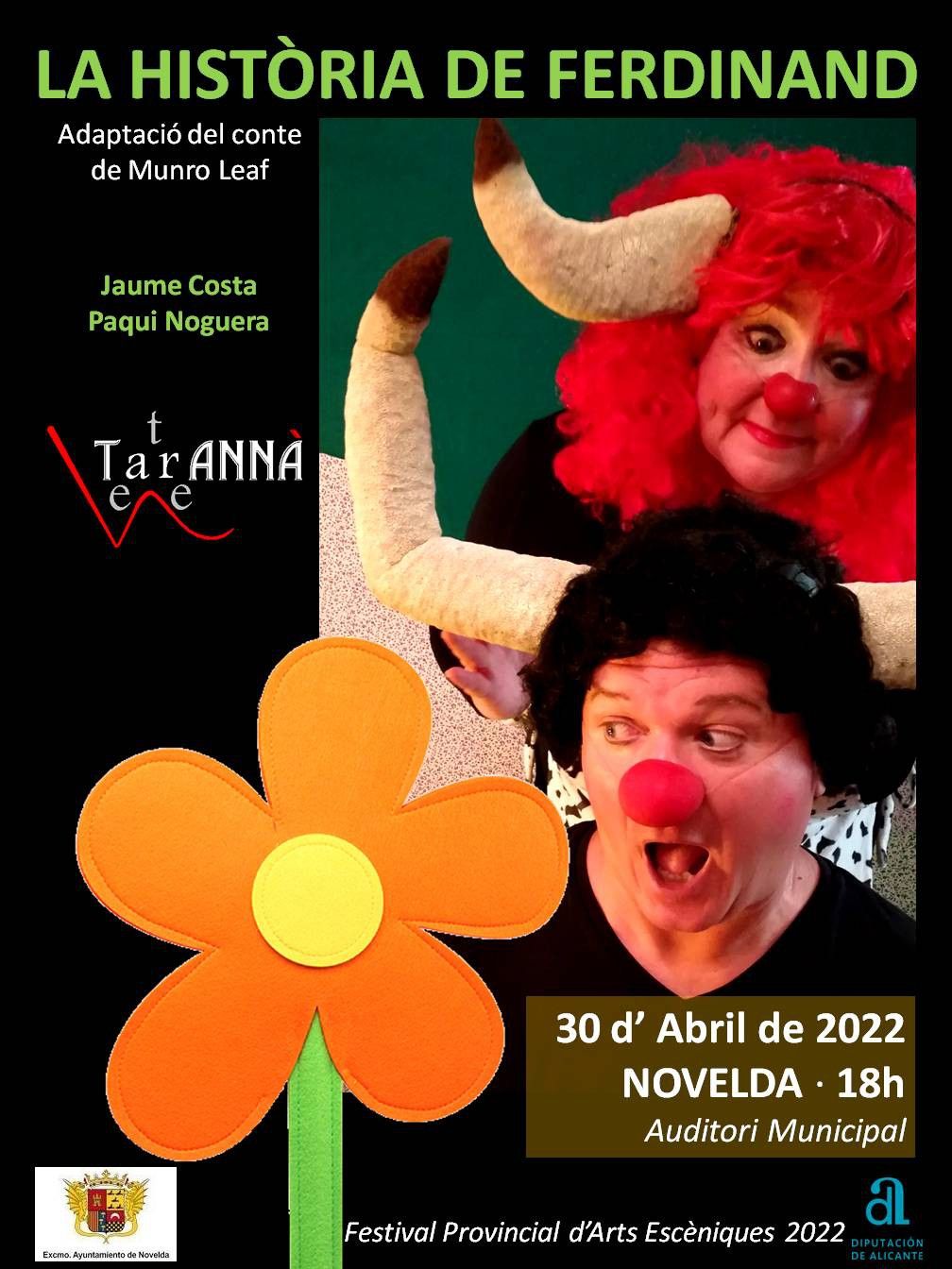 Ayuntamiento de Novelda 2022-04-30-Tartana-teatre-1 La història de Ferdinand 