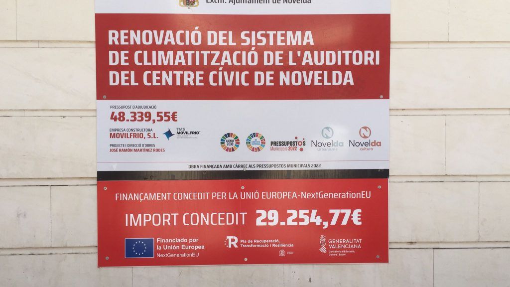 Ayuntamiento de Novelda IMG-20220726-WA0008-1024x576 El Ayuntamiento recibe una subvención de los Fondos Europeos para la  financiación de la renovación del sistema de climatización del Centro Cívico 