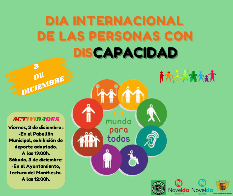Ayuntamiento de Novelda Día-de-la-discapacidad-EN-CASTELLANO-OK Salud presenta el programa de actividades con motivo del Día Internacional de las Personas con Discapacidad 