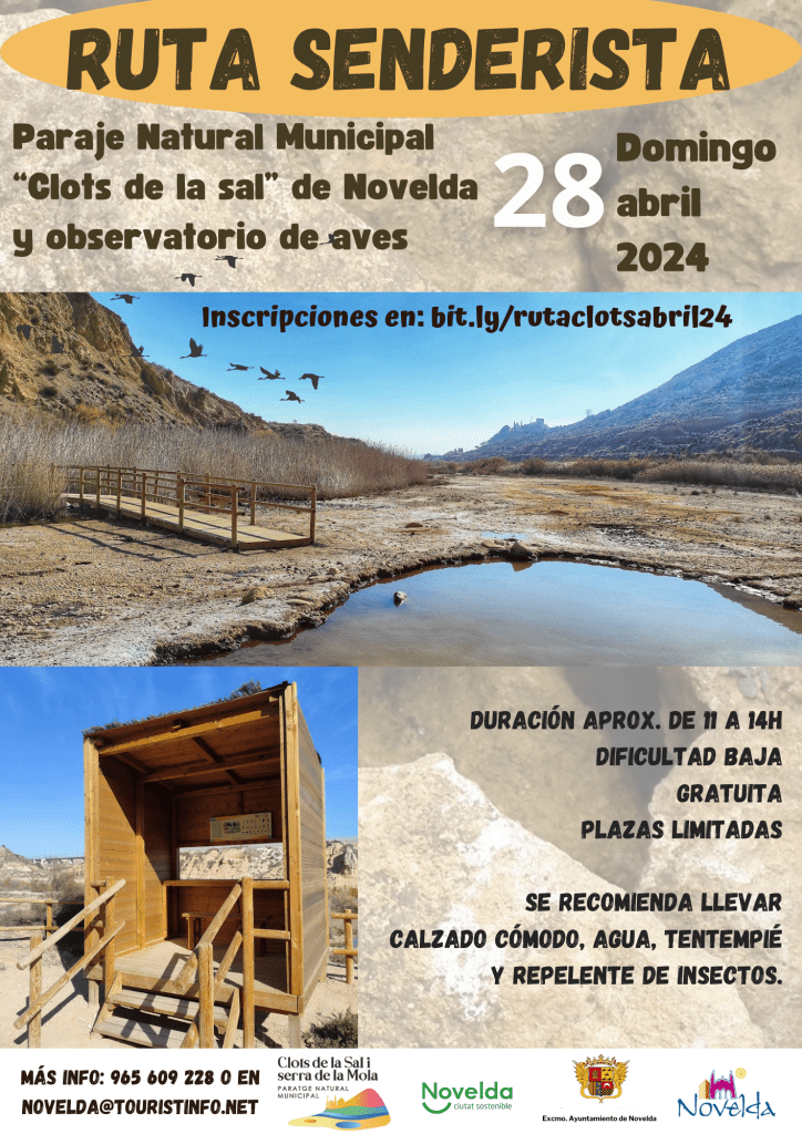 Ayuntamiento de Novelda Ruta-senderista-28-abril-2024-1-724x1024 Turisme i Medi Ambient organitzen una ruta senderista pel Paratge Natural Municipal de Els Clots de la Sal i Serra de la Mola 